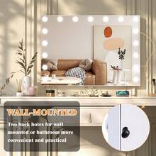 60cm Make-Up Table Mirror NEW Vanity Lighted Mirror Dimmable 3 Color - Putih - View 6