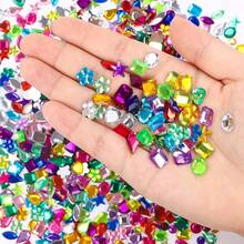 1000pcs Craft Gems, Acrylic Flatback Rhinestones, Christmas Party Table Decorations, Gems For Craft Decorations, Wedding Birthday Decorations, 9 Shapes, 6-13mm
