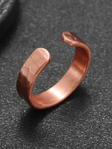 SeuSuk 1 buah Cincin Tembaga Vintage Minimalis, Aksesori Fashion Serbaguna, Hadiah untuk Pria - cincin terbuka - View 5