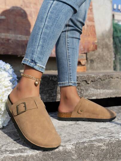 Ciabatte da donna con suola spessa in stile retrò, sandali casual con design in velluto per primavera/estate