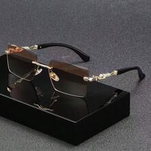 1 pièce Lunettes de mode sans monture rétro, lunettes décoratives classiques polyvalentes de mode - Multicolore - Voir 5