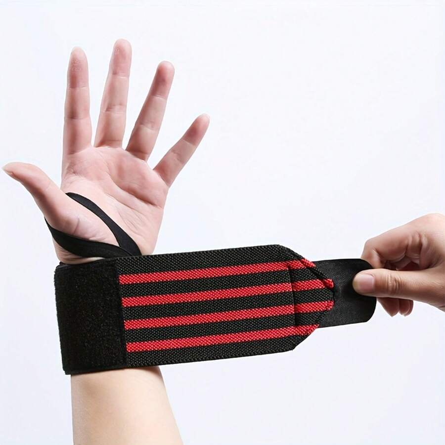 Men's And Women's Sports Compression Wrap Wrist Support, Elastic Bandage Wrist Support, Fitness Training Weightlifting Wrist Guard, Multiple Colors Available, One Pack - Red - View 1