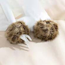 Áo khoác tay ngắn bằng lông nhân tạo dành cho nữ, thời trang để mặc hàng ngày - màu đen - Xem 17