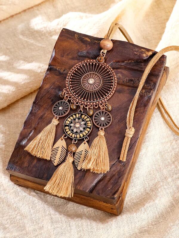 樹葉和流蘇吊墜項鍊