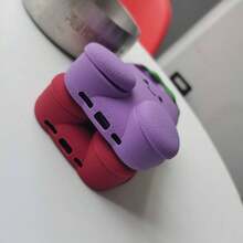 Cute Silicone Phone Case With Stand, Full Protection, Shockproof For IPhone 13 14 15 16 17 Pro/Pro Max/Plus - Red Violet - View 8