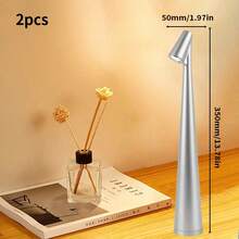 1pc/2pcs Wireless Rechargeable LED Elegant Desk Lamp, 3-Level Adjustable Brightness, Non-Slip Base, Suitable For Dining Room, Living Room, Study Or Bedroom Home Decor - Multicolor - View 20