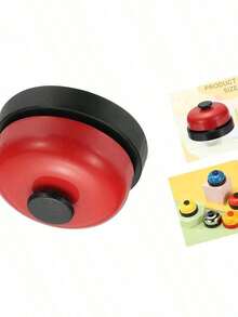 PATIKIL Call Bell, 2.83 Inch Small Desk Service Ring Bell Buzzers For Front Desk Retion Counter Dinner Bar Hotel Classroom Game, Black Red, 1 Pack