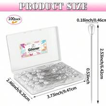 Pins Flower Bouquets 100pcs Long Teardrop Pearl Pins, White Pearl Boutonniere Pins Sewing Flower Decorations Wedding Supplies Decorations Jewelry Making. - 白色 - 查看 2