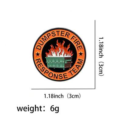 Dumpster Quotes Brooch Cartoon Metal Badge Creative English Alphabet Jewelry Medal Clothing Brooch