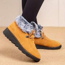 2025 Winter New Warm Thickened Snow Boots Women's Ankle Boots Outdoor Warm Large Size Women's Boots Fashionable Versatile Comfortable Casual Shoes Women's Shoes 36-45 Sizes - 黃色 - 查看 4
