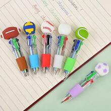 4-In-1 Multi-Color Sports Ball Pen, Suitable For Office, Sports Enthusiasts, Back To School Gifts, Football Parties, Parties, Office Supplies, Sports Themed Accessories, Fun Stationery, Smooth Writing, Plastic Pen, Writing Tool, Replaceable Refill, Sports Fans, Office Employee Christmas Gifts - Multicolor - View 8