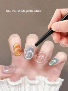 1pc Eye Nail Magnet Magnetic Pen 11cm Suction Steel Ball Magnet Pen Nail Art Tools Eye Gel Nail Polish Magnetic Stick,Nail Supplies,Nail Tools,Nail Art Tools,Back To School,Nails,Nail Tools Press On Nails - màu đen - Xem 1