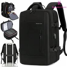 ROMANTIC CROWN Men's And Women's Waterproof Travel Backpack, Reinforced Executive, For Laptop - màu đen - Xem 1