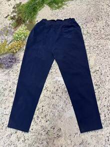 Women's Plusd Pants In Stretch Twill Fabric - Blue - View 6