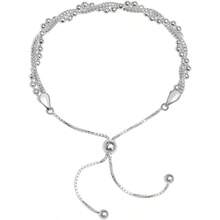925 Sterling Silver Bolo Bracelet Italian Lightweigh Sliding Adjustable Chain Link Bolo Bracelets For Women - BeadedTwisted - View 1