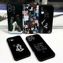 Funda de teléfono SSS4U D-Drake nuevo álbum compatible con  17,16,15,14,13,12,11,Pro,Max,Plus,X,XS,SE4,E,Mini, funda negra suave, compatible con funda de  17, funda de  17 Pro, funda de  17 Pro Max - z4 - Ver 3