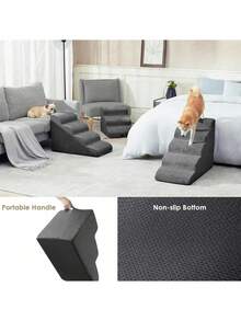 2/3/4/5 步可拆卸可清洗防滑宠物楼梯/坡道，适用于狗和猫，老年/关节炎/受伤宠物护理辅助，耐用防滑垫