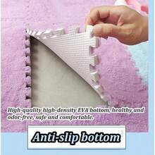 44 Pieces, Carpet Square Puzzle Floor Mats, Plush Interlocking Carpet Tiles, Non-Slip EVA Foam Puzzle Floor Tiles, Building A  Area For The Bedroom Game Room, Wall Stickers, Wall Decor 3D Wall Panels, Wall Stickers - 白色+薄荷綠 - 查看 6