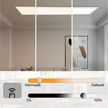 1/2 LED Panel Black/White Ceiling Light Dimmable 3000k-6500k Ceiling Lamp 120x30CM Long With Remote Control 48W Kitchen Lamp Flat Office Lamp Modern Ceiling Panel Daylight Lamp Rectangular For Kitchen Living Room Office - 120x30CM-48W - 查看 5