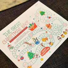 1 套圣诞棋盘游戏、盛大圣诞骰子竞赛圣诞节家庭派对、圣诞节冬季活动 - 白色 - 查看 5