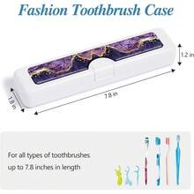 Toothbrush Travel Case - Pattern, Holder And Covers For Toothbrushes, Includes Tongue Scraper Case - 2件-3 - 查看 2
