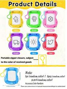 10pcs Mini Magnetic Drawing Board, Erasable Mini Doodle Pad, Backpack Keychain Clip Drawing Board, Portable Small Writing Tablet, Party Gifts, Classroom Reward, Christmas Stuffer,Random Color - Multicolor - View 2