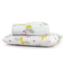 Premium Printed Bed Sheet Set With Elastic + Pillowcases Ponto Palito 200 Thread Count Single Double Queen And King Hypoallergenic - 七彩蝴蝶 - 查看 9
