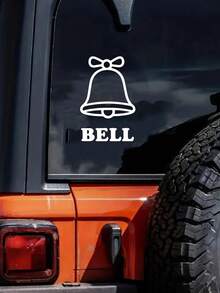 1 autocolant personalizat - 1 autocolant auto cu nume personalizat, model clopoțel, suport design DIY, potrivit pentru decorare durabilă auto, laptop și telefon mobil. Opera de artă unică, design autoadeziv, ideal pentru pasionații de mașini și cumpărătorii de cadouri, autocolant personalizat, cadou de Crăciun, autocolant personalizat