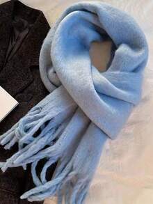 Xale/Cachecol Elegante de Tricô Grosso - Extremamente Quente, Resistente ao Vento e Espesso, o Acessório Ideal para o Inverno. Este Xale/Cachecol de Mohair em Tons Suaves e Cor Sólida é a Escolha Perfeita para a Moda Outono/Inverno, Cachecol Feminino e Xale para Vestir. - Multicolorido - Ver 11