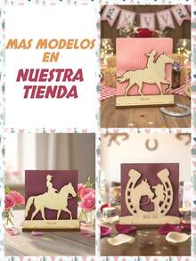 10 Servilleteros XV Años Vaqueros de MDF de 3mm - Camel - Ver 3