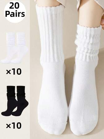 1/3/6/10/20 par herrstrumpor i enfärgad, mångsidig och halvhög vad, för casual bruk