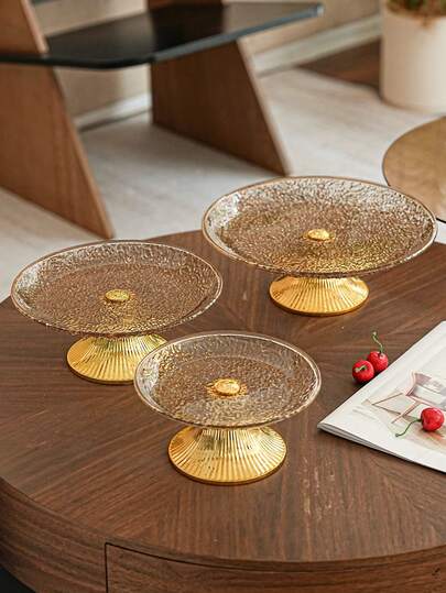 1pc Multi-Size Snack, Candy, Dried Fruit Tray, Wedding Party Holiday Daily Desktop Decor Storage Pedestal Tray, Party Tableware Event Celebration Pedestal Tray, Reusable