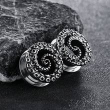 2PCS 316L Stainless Steel Punk Halloween Ear Gauges Plugs Expander Ear Tunnel Stretcher Piercing Body Jewelry Cool Gift
