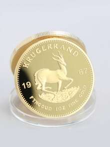 1pc 1967 South African Krugerrand Gold Coin Replica, 4cm Diameter, Role Play Prop