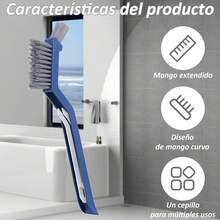 2 Cepillo de Limpieza para Grietas, Cepillo de Limpieza 3 En 1 con Clip y Raspador, Eliminar Las Manchas de Las Esquinas, Adecuado para Pisos de Baldosas, Puertas y Ventanas, Baño - 1 - Ver 4