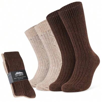 City Comfort Socks Pack Of 5 Soft Warm Ankle Socks Size 6-12 Wool Socks Winter Walking Work S