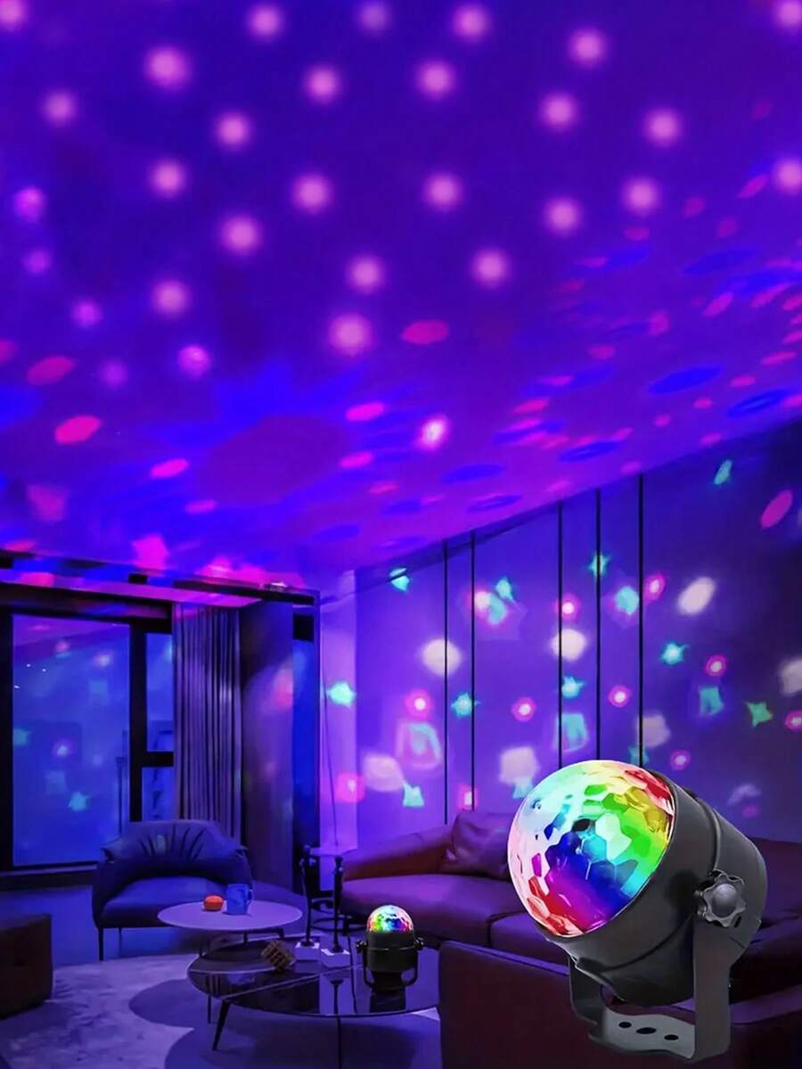 1PC LED Disco Ball Light, Featuring RGB Multi-Color Transformation Effect - An Independent Party Light Powered By USB, Equipped With A Dome-Shaped LED Sphere And A Transparent Center, Suitable For DJ Parties, Weddings, KTVs, And Home Decoration - Plug-And-Play, No Laser, Durable And Portable Lighting System, Multi-Functional LED Magic Ball With Color-Changing Effect, Powered By USB And With A Stable Base, Disco Party Decoration, Double-Head Super Disco Light - 多色光 - 查看 1