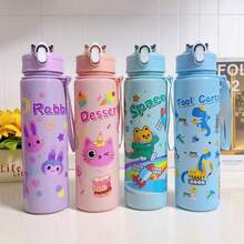 Botella de agua de 700ml con degradado, a prueba de fugas, de gran capacidad, botella de agua deportiva resistente al calor, adecuada para deportes al aire libre en verano - Multicolor - Ver 2