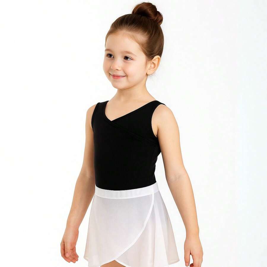 Girls' Leotard Tank Top Uniform Ballet Jazz Gymnastics Colorful 04 To 14 - 黑色 - 查看 1
