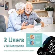 Pulsovital Tensiómetro electrónico automático para brazo Uso doméstico Monitor de frecuencia cardíaca y presión arterial aparato para la presión - Blanco y Negro - Ver 10