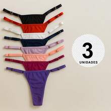 Kit Of 10 Microfiber Thong Panties With Side Adjustment - Multicolor - View 12