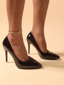 Sapatos de Salto Alto Femininos, Novos Stilettos de Bico Fino Brancos, Ajuste Slim, Adequado para Banquete e Plus Size