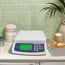 Large Digital Kitchen ,Scale 30KG Commercial Food Scale 66LB For Baking Bread Meat Prep Parts,Stainless Steel Price Computing Scale LCD Display,Prep Counting Scale For Parts And Coins - White - View 7