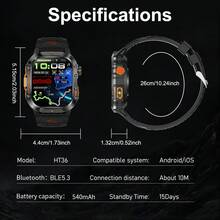 GUHUAVMI 2025 New Men's Outdoor GPS Sports Smartwatch, 2.01inch HD Full Screen Touch, With Strong LED Flashlight, Dual-Band GNSS Positioning, 3ATM Waterproof Swimming Watch, Call Answering, Message Reminder, Health Monitoring, Fitness Tracker Bracelet, GPS Tracking, Compass, Altitude Air Pressure, 540mAh Battery, Multi-Color Strap, Smartwatch For Men, Smartwatch For Women, Compatible With Android And IOS