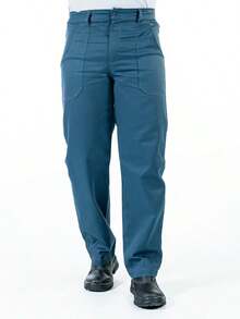 Half-Cos Heavy Denim Operational Work Pants Pockets Professional Construction Uniform - Dark Green - View 10