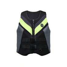 spraesidio Gilet de flottaison pour sports nautiques adultes, combinaison de flottabilité pour la pêche en plein air - Noir et vert - Voir 3