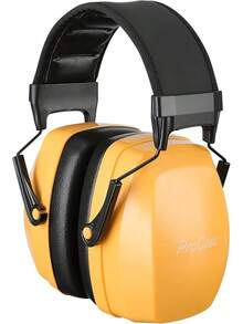 ProCase Orejeras contra Ruido, Protección Auditiva Cancelación Sonido Antiruidos NRR 32dB Auricular  Audífonos Protector del Oído para Caza Campo Trabajo Máquina Lugar Ruidoso - Naranja - Ver 13