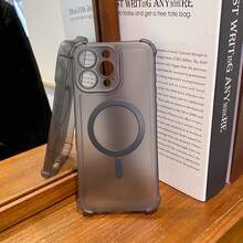 新款磨砂磁性哑光半透明/全覆盖/防摔保护冰霜磨砂纹理手机壳，适用于三星、苹果等品牌手机。 - 黑色 - 查看 3