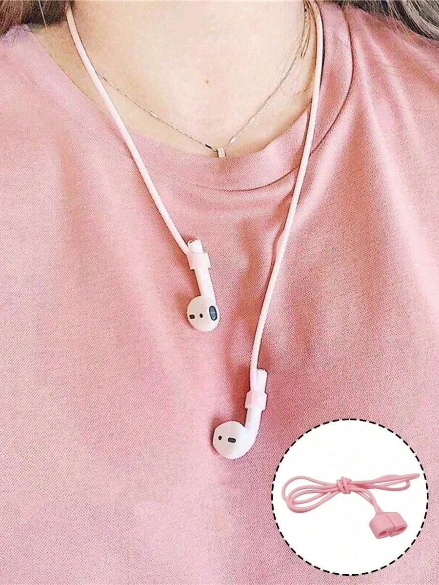 1条防丢绳，适用于无线耳机、运动挂绳，防掉落，耐用通用耳机挂绳 - 彩色 - 查看 1