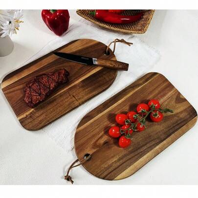 Hanging Wooden Cutting Board, Suitable For Steak, Pizza, Toast And Bread, Essential For Kitchen, Camping And Catering, Perfect For Appetizers, Cooked Dishes, Desserts, Parties And All Holidays